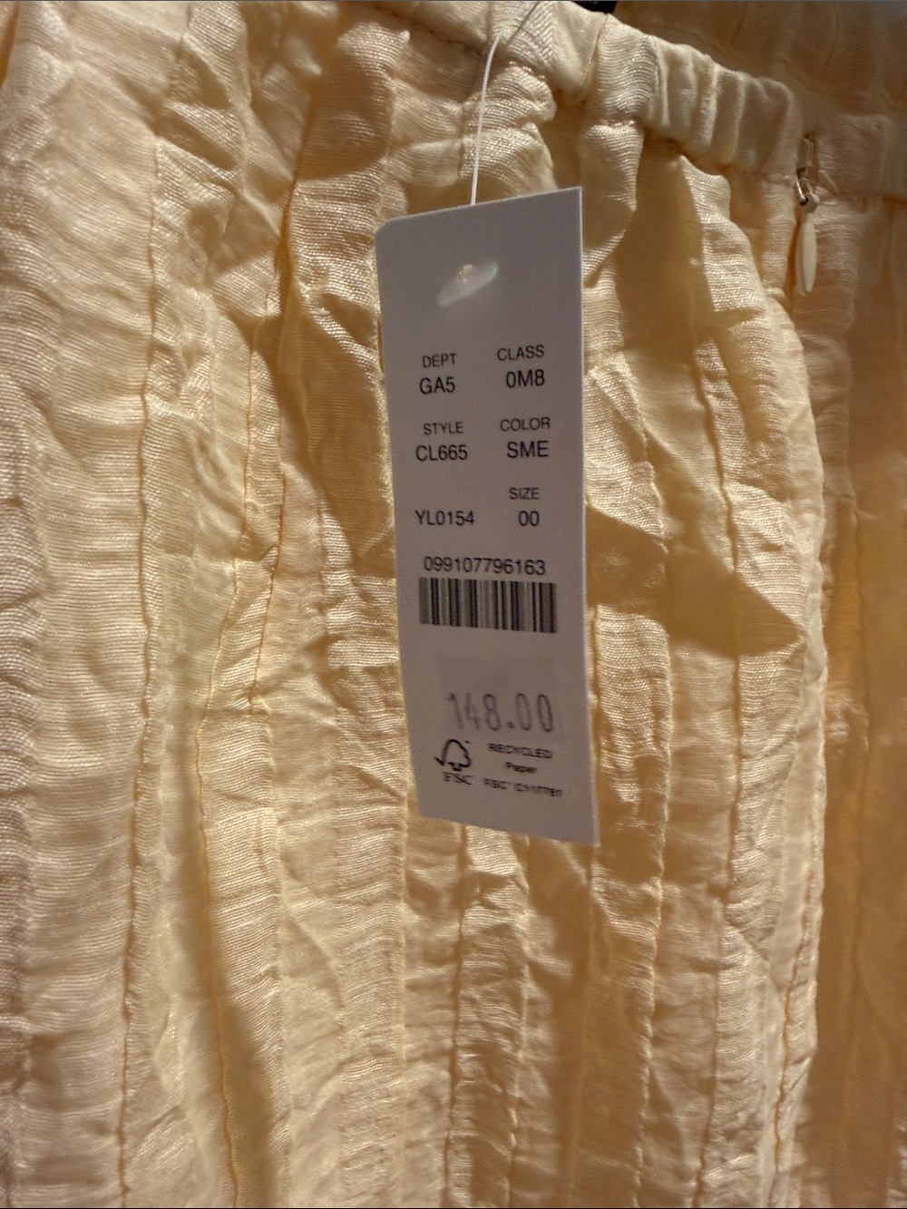 J. Crew Pale Yellow Ruched Crop Top & Skirt Set - Picture 4 of 4